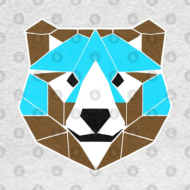 Geometric Blue Bear (MD23Ani002) by Maikell Designs